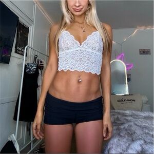 sexy women’s white lace camisole tank top see through mesh bralette lingerie